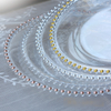 Factory Wholesale Silver Rose Gold Clear Plastic Beaded Rim Charger Plates for Wedding