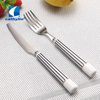 2 Pcs Ceramic Handle Stainless Steel Cutlery Set Fruit Fork Knife