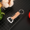 Air Pump Wine Beer Bottle Jar Corkscrew Bamboo Wood Opener with Keychain
