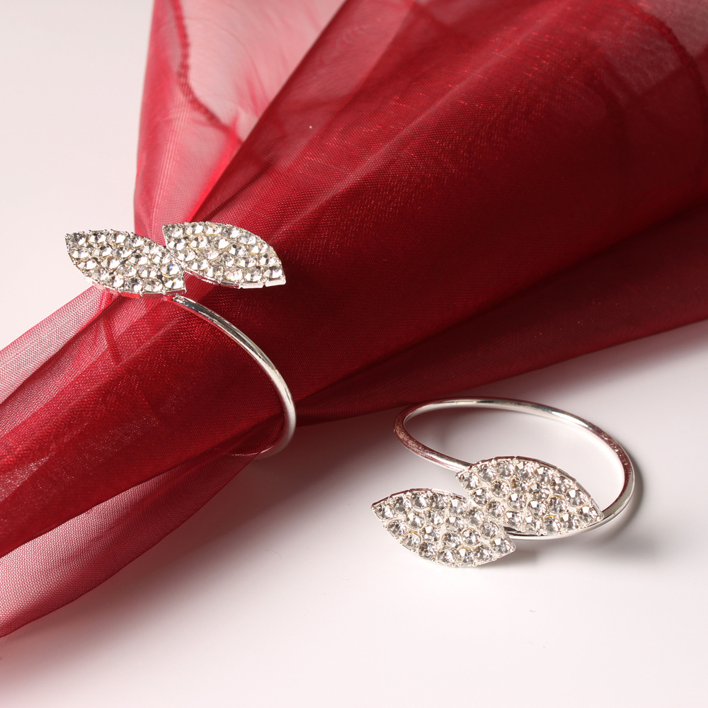 High Quality Diamond Bling Napkin Ring Metal Luxury Wedding Napkin Rings Gold Elegant Dinning Napkin Rings