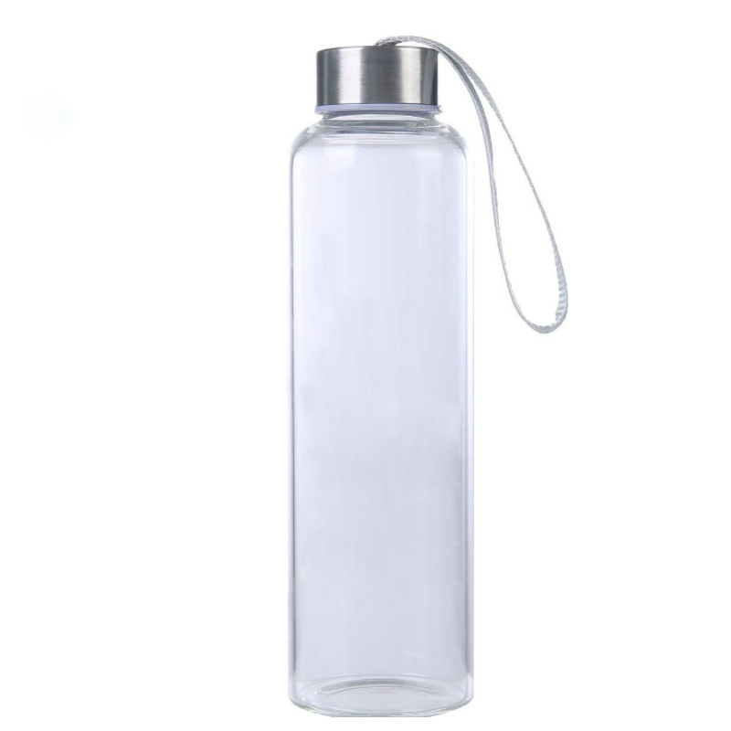 Personalized eco friendly reusable classic tumbler in bulk cheap reusable clear glass water bottle with metal lid