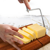 Manual Adjustable Butter Knife Cutter Acacia Bamboo Wooden Stainless Steel Wire Cheese Slicer with Cutting Board