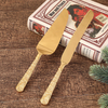 Vintage Luxury Gold Mdtallic Wedding Cake Servers And Knife Set Triangle Cake Shovel Cake Knife