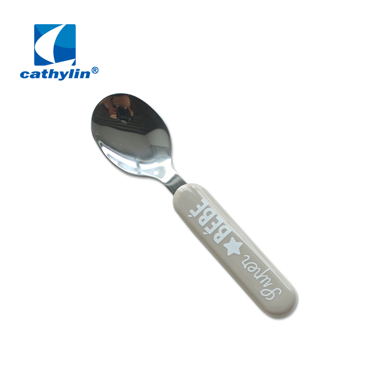 Children Flatware Plastic Handle Stainless Steel Spoon Fork Cutlery Set for Kids
