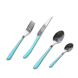 Restaurant 18/0 Mirror Polish Cutlery Set with Plastic Handle