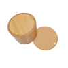 Round Storage Bamboo Wood Container Spice Jar Set with Lid