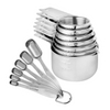 Bulk Buy 13 Pcs 15ml 1/4 1 Cup Digital Scale Metal 304 Stainless Steel Measuring Spoon And Cup Set 18/8(304)