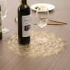 Unique Round Shape Food Serving Dining Table Mat Non-slip Western Coaster Hollow Woven Plastic Pvc Placemat