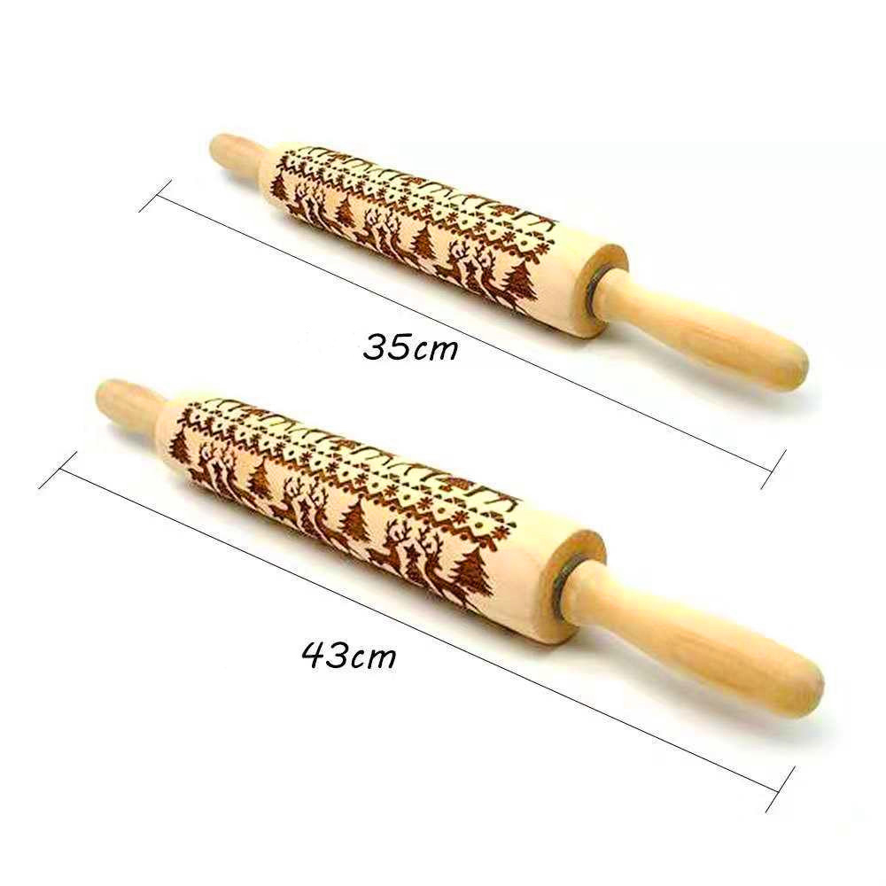 Wooden Custom Laser Engraved Embossed 3d Dog Paw Printing Baking Cookies Wood Rolling Pin For Kids