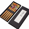 Wholesale Japanese Korean Style Printed Reusable Bamboo Wood Sushi Chopsticks