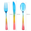Disposable Flatware Colorful Plastic Cutlery Set for Wedding Gift Events