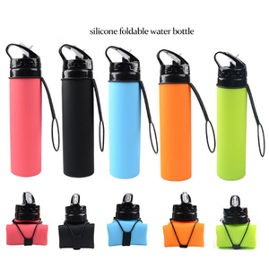 Energy transparent Silicone Collapsible Sports Plastic Drinking Water Bottle bpa free 600ML with logo