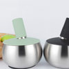 Kitchen Custom Metal Garlic Pounder 304 Stainless Steel Mortar And Pestle Set with Non-slip Silicone