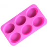 2020 Custom Big Large 6 Cavity Mould 100% Handmade Oval Round Shaped Silicone Soap Mold for Making Premium Design