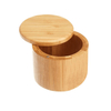 Round Storage Bamboo Wood Container Spice Jar Set with Lid