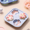 4 Cavity Footprint Mould Cute Animal Dog Paw Shape Popsickle Maker Plastic Pp Plastic Ice Cream Mold with Tray Lid