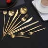 High Quality Modern Silverware Matt Polish Wedding Gift Stainless Steel Gold Cutlery Set