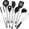 Silicone home cuisine utensil tool set stainless steel holder kitchen accessories set