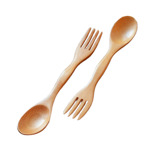 Wholesale bulk certification custom logo bamboo fiber wooden fork spoon spork kit set 
