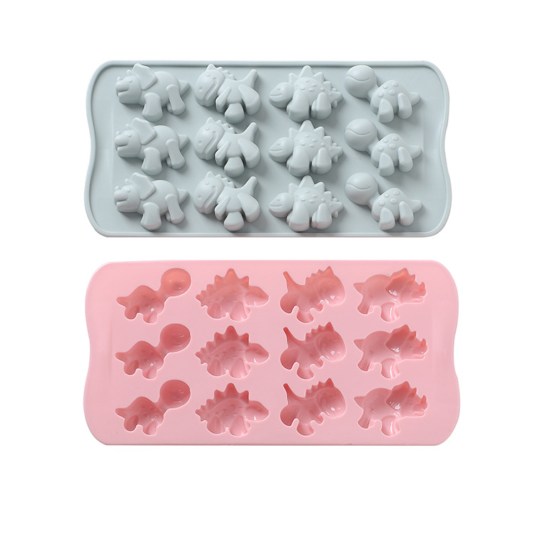 Cartoon Funny Gummy Candy Fondant Biscuit Diy Mould 3d Animal Dinosaur Shaped Silicone Chocolate Mold