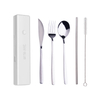 Portable 304 stainless steel disinfection spoon fork knife degassing flatware set restaurant cutlery sterilized box