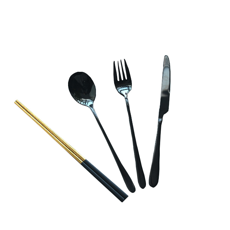 Luxury Stainless Steel Hotel Restaurant Gold Plated Cutlery Set
