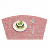Heat Resistant Proof Fancy Cross Stitch Fabric Large Seashelll Shell Pvc Mat Placemat Set for A Round Dining Table