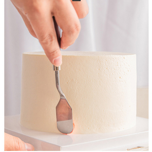 Wholesale High Quality Stainless Steel Cake Baking Pastry Spatula Small 5 Pieces Cake Cream Scraper with Wood Handle