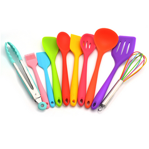 10 Pcs Heat Resistant Nonstick Silicone Brush Scraper Spatula Spoon Shovel Whisk Egg Beater Kitchen Tool Set